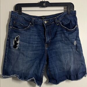 Just Black Dark Blue Distressed Jean Shorts